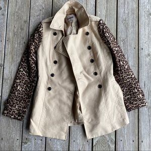 Banana Republic Cheetah-Sleeve Coat